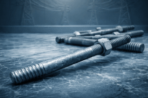 Galvanized GI pins used as hardware fittings for overhead power transmission lines